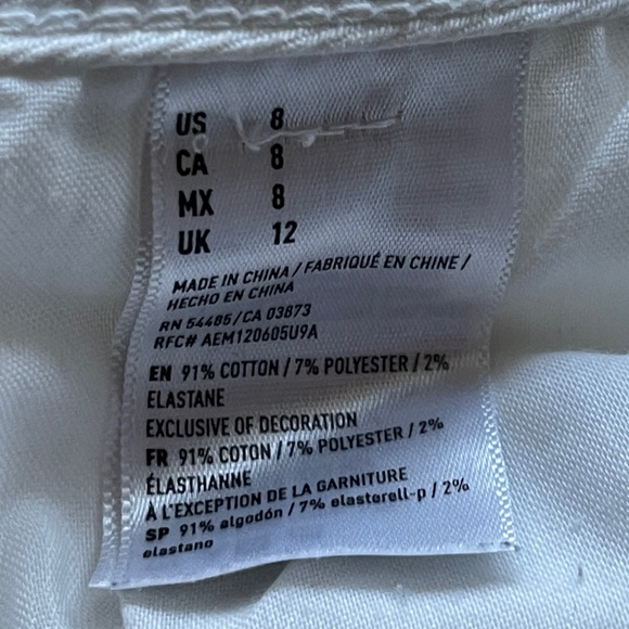 American Eagle outfitters white distressed denim shorts size 8 super stretch - Picture 7 of 7